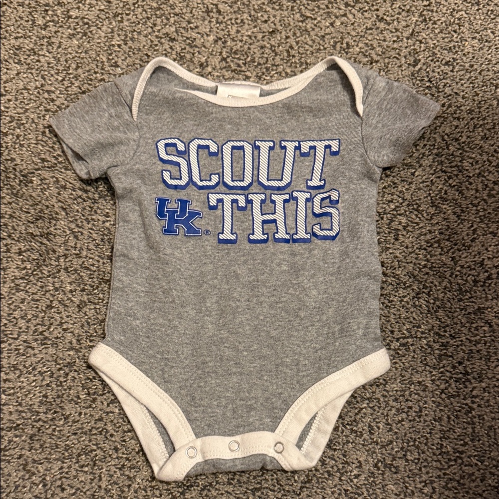 Russell Athletic Gray Onesie with Blue Print